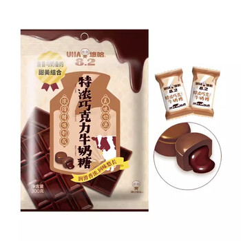 悠哈UHA 国产喜糖 特浓巧克力牛奶硬糖糖果 300g 休闲零食