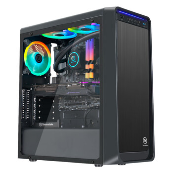 Thermaltake（Tt）启航者S5 黑色 机箱水冷电脑主机（支持ATX/支持240水冷排/侧透/U3/支持长显卡/游戏机箱）