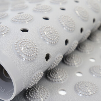 海斯迪克 HK-430 PVC防滑垫 按摩脚垫 浴室浴缸防滑垫 洗澡防滑吸盘垫子 灰色45*78cm