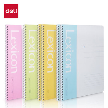得力(deli)6本A4/100张螺旋装订本软抄本记事本笔记本子 7690-6