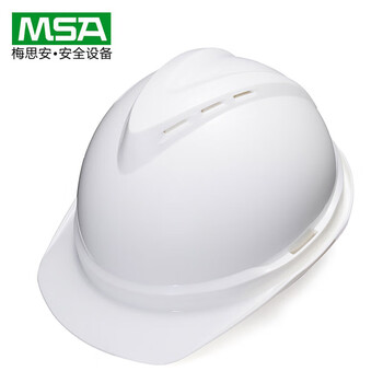 梅思安/MSA PE豪华型有孔安全帽一指键帽衬白色针织吸汗带新国标D型下颏带 1顶可定制