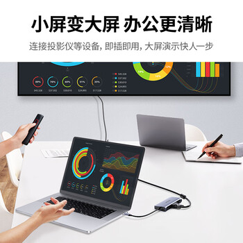 绿联Type-C扩展坞USB-C转HDMI/VGA拓展坞PD快充网线转接3.0分线器适用苹果15/16Macbook华为笔记本ipad