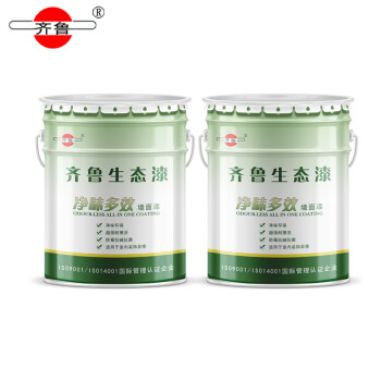 齐鲁 白色乳胶漆 生态环保漆 内墙漆室内墙面涂料翻新漆净味环保油漆18kg/桶【企业定制】