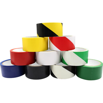 厚创 警示胶带贴地安全警示带地面标识警戒线斑马线胶带 4.8cm宽*18y 蓝色