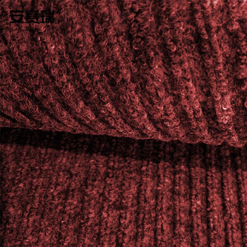 安赛瑞 双条纹PVC复合地垫 50×80cm 进门入户垫 防滑蹭土垫 办公室门垫 条绒地毯脚垫 暗红色 10711