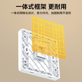 山泽  网络网线口面板  通用超五/六/七类模块加厚86型面板 适用电脑电话信息房间网络插座 单口WAN-01
