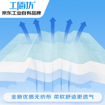工盾坊 京东自有品牌 一次性口罩成人三层防护静电熔喷布无纺布口罩透气 防沙防尘防唾沫口罩民用 50只/盒