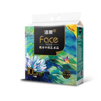 洁柔抽纸 艺术油画Face加厚4层80抽*10包 面巾纸 柔软亲肤 大气典雅