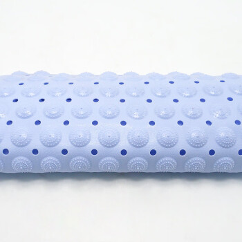 海斯迪克 PVC浴室防滑垫 按摩脚垫 卫生间淋浴垫 吸盘地垫 蓝色35*70cm HKyt-22