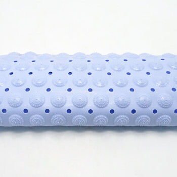 海斯迪克 PVC浴室防滑垫 按摩脚垫 卫生间淋浴垫 吸盘地垫 蓝色35*70cm HKyt-22