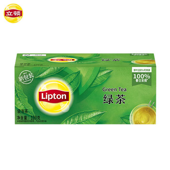 立顿（Lipton）绿茶安徽黄山100g 送礼非独立袋泡双囊茶包办公室下午茶2g*50包