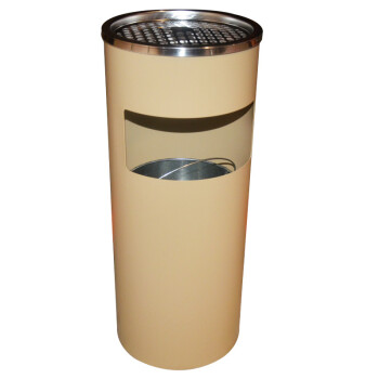南 GPX-12B 丽格王 南方座地烟灰桶 垃圾桶公用不锈钢垃圾箱果皮桶 杏色 内桶容量12升