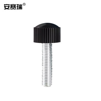 安赛瑞 塑料头滚花手拧螺丝 竖条纹 塑胶头滚花手拧螺栓 M6×30mm 20个装 22566