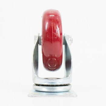 海斯迪克 中型聚氨酯转向轮 工业pu轮枣红色手推车板车脚轮 5寸万向轮