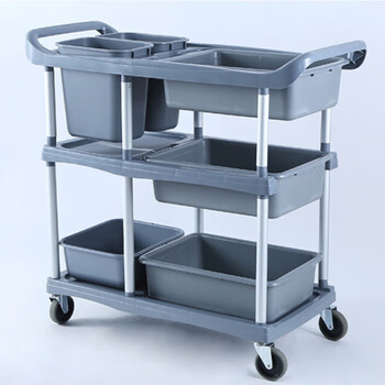 海斯迪克 HK-7017 酒店收碗车 餐盘碗碟酒水收集车 可拆装加大手推收餐车 三层清洁车