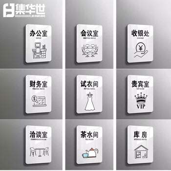 集华世 亚克力提示牌商用办公室商场可定制温馨标识牌门牌【库房/23*18cm】JHS-0697
