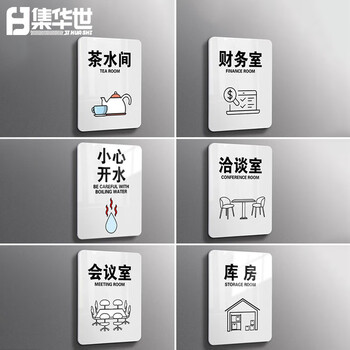 集华世 亚克力提示牌商用办公室商场可定制温馨标识牌门牌【库房/21*16cm】JHS-0697