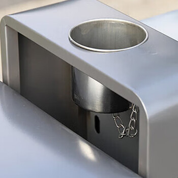 庄太太【不锈钢喷塑米白】户外分类垃圾桶电镀果皮箱