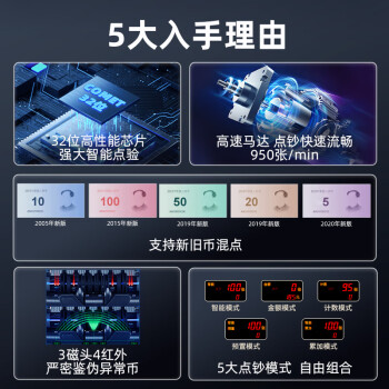 科密(comet)验钞机点钞机支持新版人民币验钞 小型便携点钞商用家用专用收银支付语音数钱机1508C