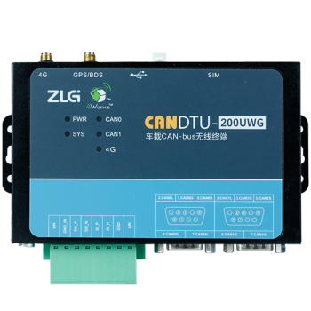 ZLG致远电子 车载CAN-bus数据记录终端 多路可4G通信CANDTU系列 CANDTU-200UWG（蓝色）