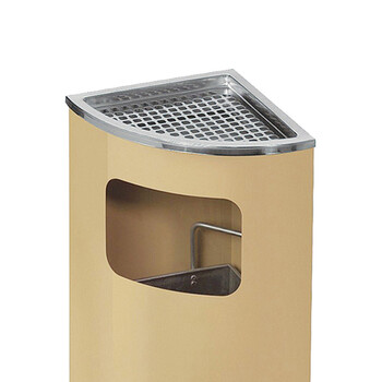 南 GPX-76 南方扇形座地烟灰盅烟灰桶 不锈钢垃圾桶 公用垃圾箱果皮桶 杏色 内桶容量20升