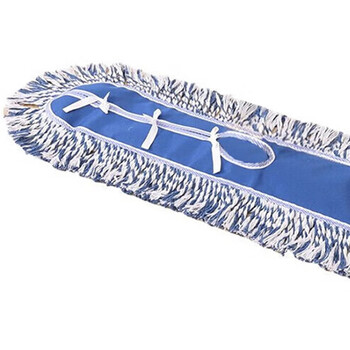 金诗洛 KSL062 平板拖把替换拖布 排拖工厂酒店可替换棉纱拖把保洁 110CM（蓝白-替换头） 1个