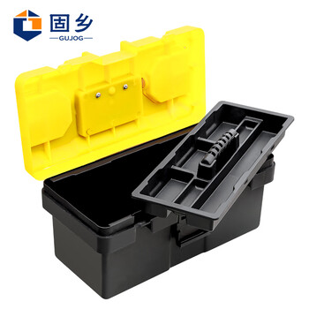固乡功能加厚大号塑料工具箱 车载维修工具箱 手提工具箱收纳箱 五金工具盒套装 14寸 365*185*175