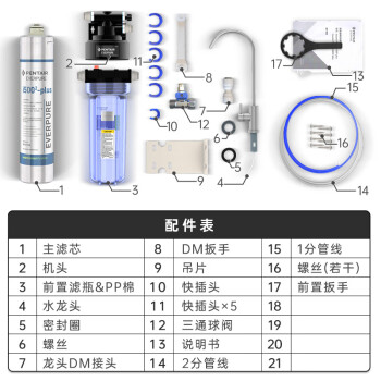 爱惠浦（Everpure）厨房餐饮用水 前置过滤 直饮0耗电0废水 净水器Insurice PF Single-i5002-plus