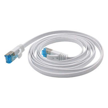 凌科朔(LINKSHIRE)六类扁平网线 CAT6类成品纯铜高速千兆金属头网络连接线跳线 白色 5米