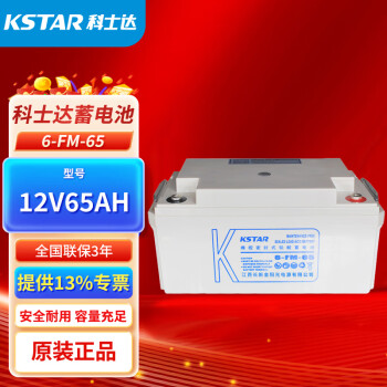 科士达（KSTAR)12V65AH固定性密封免维护蓄电池6-FM-65适用于UPS不间断电源