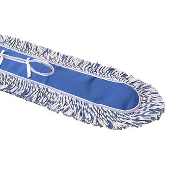 金诗洛 KSL062 平板拖把替换拖布 排拖工厂酒店可替换棉纱拖把保洁 110CM（蓝白-替换头） 1个