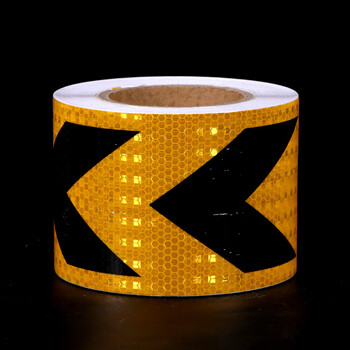 苏识 JS012 反光膜晶格箭头反光条 汽车车身反光贴汽车反光条 5cm*25m 黄黑箭头