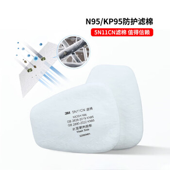 3M5N11CN过滤棉N95/KP95滤棉可过滤非油性颗粒物不适用于放射性10片