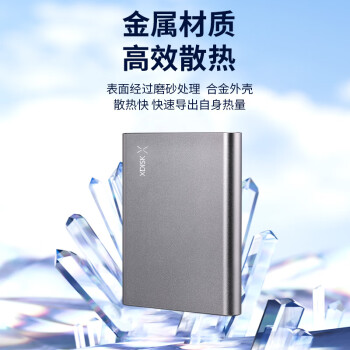 小盘(XDISK)USB3.0移动硬盘1TB 双盘备份 X系列2.5英寸 太空灰 高端金属外观 高速便携 稳定耐用