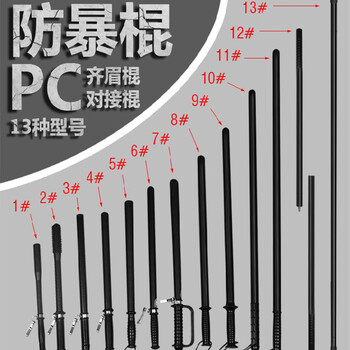 海斯迪克 HKZL-4 保安防暴棍 齐眉棍武术训练棍 PC橡胶棍巡逻 应急棍对接棍70cm长8号
