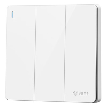 公牛（BULL）开关插座 G12系列 三开单控开关86型大面板开关G12K311 象牙白