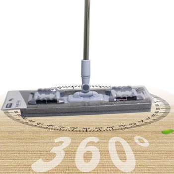 亿丽佳 夹布平板拖把45cm 塑料夹可伸缩 免手洗旋转排拖 酒店宾馆保洁干湿两用除尘推