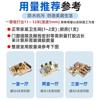 三和 玻璃胶 密封胶 中性厨卫防霉胶 厨房水槽卫生间马桶收边胶封边胶水 EC556 270ml 瓷白