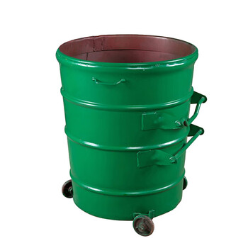 庄太太【360L带盖铁桶颜色备注】户外环卫方形挂车大号带轮垃圾桶