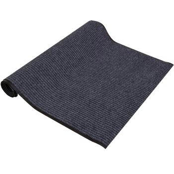 安赛瑞 双条纹PVC复合地垫 走廊过道防滑防水地毯卷垫 商用灰色绒面通道地毯垫 厚6mm 1.8×5m 灰色 13707