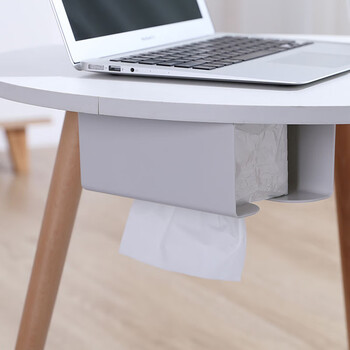 海斯迪克 HKQS-222 ABS无痕贴抽纸盒 壁挂式纸巾架 白色