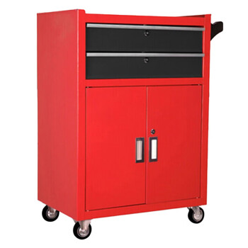 稳斯坦 维修汽修工具车 红二抽 铁皮推车工具柜 1辆 WST105
