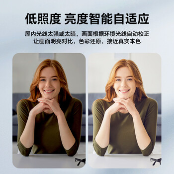 联想thinkplus电脑直播摄像头1080P高清带麦克风电脑会议摄像头即插即用免驱动网课学习视频通话WL22A