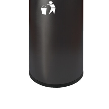 南 GPX-110HX 南方港式垃圾桶 户外不锈钢烟灰桶垃圾筒公用垃圾箱果皮桶 黑色 内桶容量33升