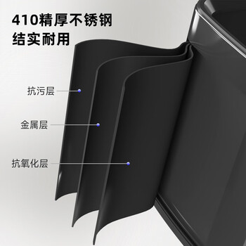 五月花不锈钢垃圾桶夹缝直投12L大容量家用酒店物业内外双桶隐藏垃圾袋