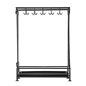 龙代（longdai）雨伞架 酒店大堂商用门口雨具收纳架子 中号黑色（18孔+20钩）