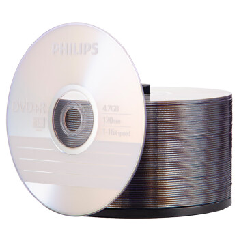 飞利浦（PHILIPS）DVD+R光盘/刻录盘 空白光盘 刻录光盘 光碟16速4.7G 乖乖桶 桶装50片