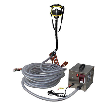 谋福CNMF 强制送风呼吸器 电动式空气呼吸器 单人长管防毒面具 （送风呼吸器 配20米长管款）II型