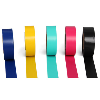 天旭PVC相色带电气绝缘塑料带电工彩色带无粘性胶带五色可选18米长 黄色12卷