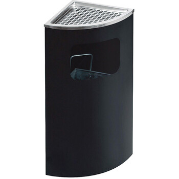 南 GPX-76 南方扇形座地烟灰盅烟灰桶 垃圾桶 公用不锈钢垃圾箱果皮桶 黑色 内桶容量20升